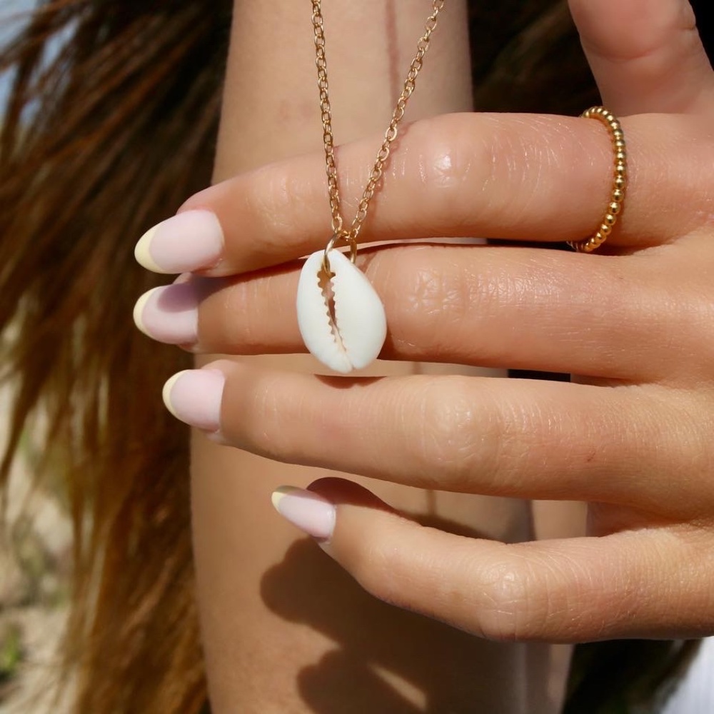 Gold Chain White Shell Necklace